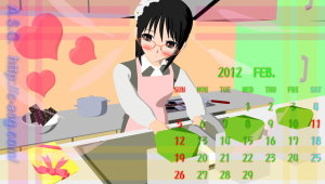 2012年 2月 カレンダー/PS Vita
