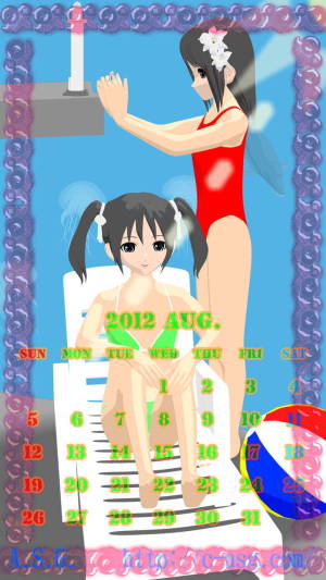 2012年 8月 カレンダー/HD
